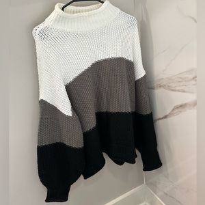 Striped chunky knit sweater